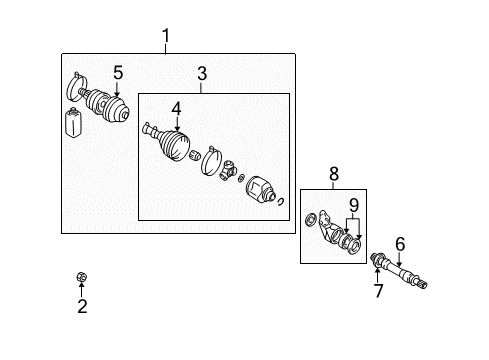 2003 Chrysler Sebring Drive Axles - Front Diagram