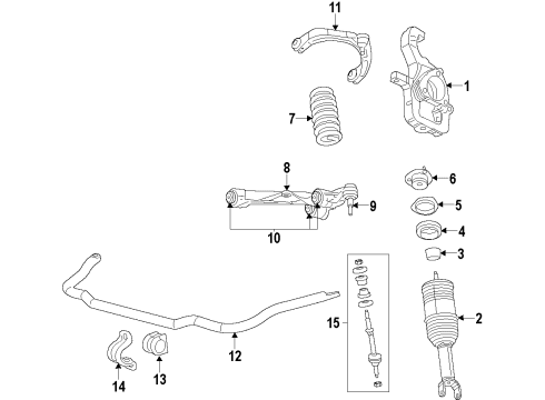 2024 Ram 1500 Classic Stabilizer Bar & Components - Front Diagram
