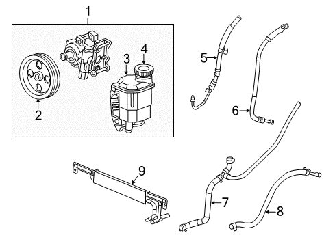 2010 Dodge Ram 2500 P/S Pump & Hoses, Steering Gear & Linkage Diagram