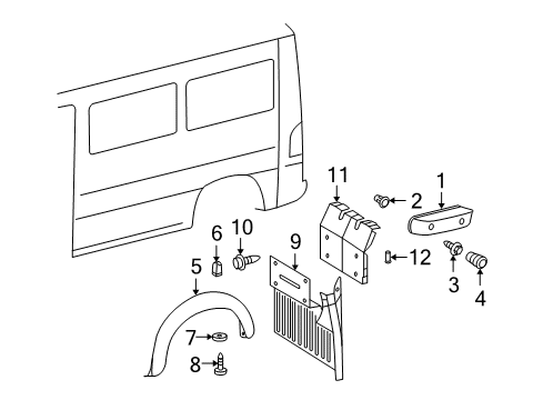2004 Dodge Sprinter 3500 Exterior Trim - Side Panel Diagram