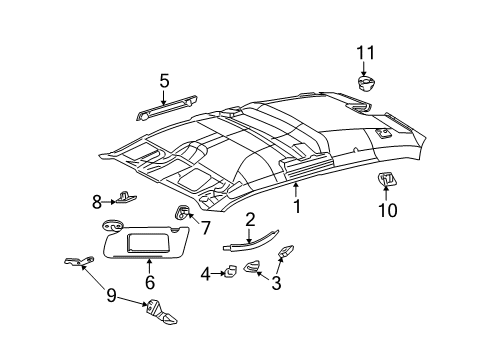 2013 Dodge Challenger Interior Trim - Roof Diagram