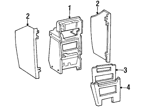 1990 Chrysler TC Maserati Center Console, Front Console Diagram