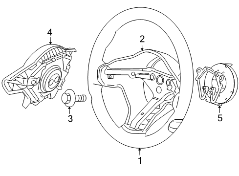 2008 Dodge Viper Steering Column, Steering Wheel & Trim, Shaft & Internal Components, Shroud, Switches & Levers Diagram