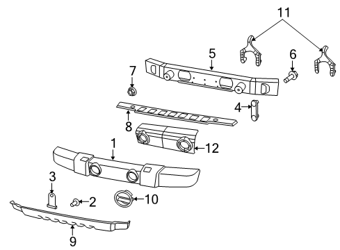 2009 Jeep Wrangler Front Bumper Diagram