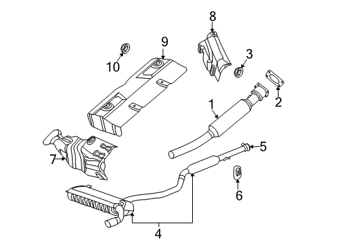 2009 Jeep Compass Exhaust Components Diagram