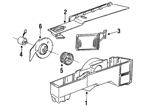 1992 Dodge D350 Blower Motor & Fan Diagram