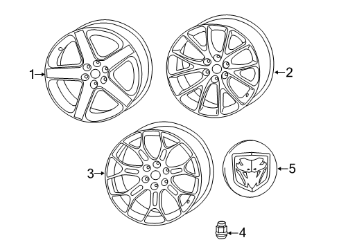 2016 Dodge Viper Wheels, Covers & Trim Diagram
