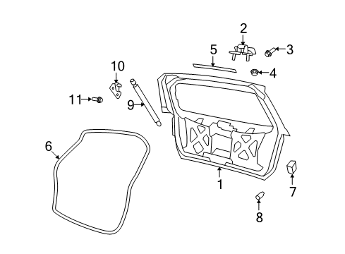 2014 Dodge Journey Gate & Hardware Diagram