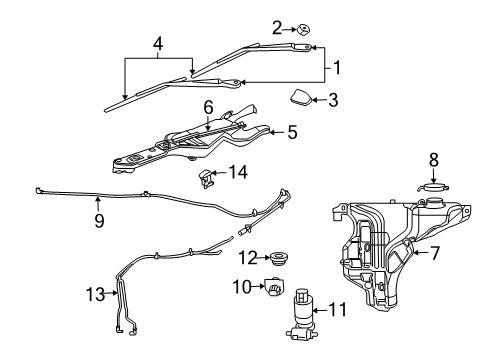 2009 Chrysler Aspen Windshield - Wiper & Washer Components Diagram