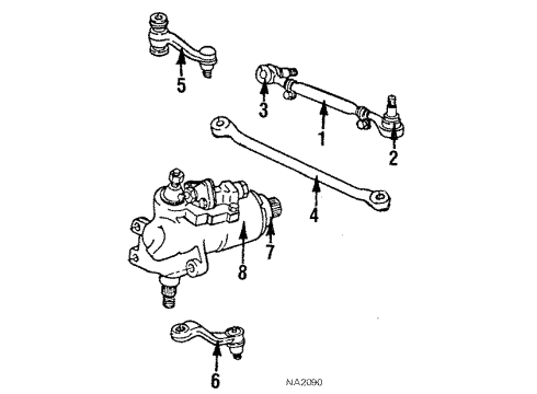 1986 Chrysler Fifth Avenue P/S Pump & Hoses, Steering Column, Steering Gear & Linkage Diagram