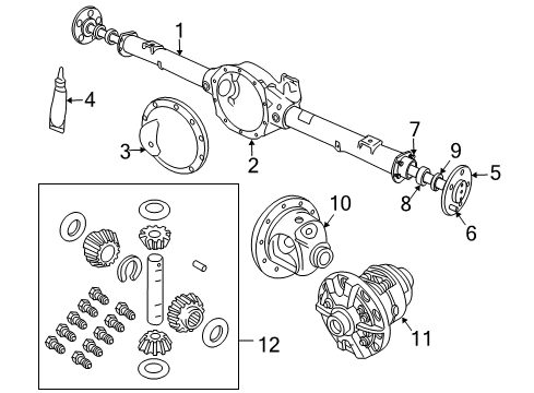 2009 Chrysler Aspen Axle & Differential - Rear Diagram