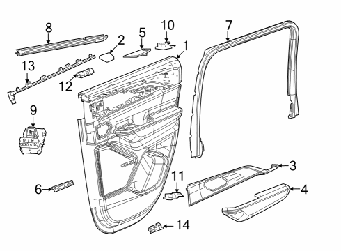 2025 Jeep Grand Cherokee Interior Trim - Rear Door Diagram