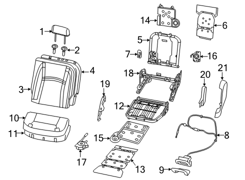 2019 Ram 1500 Rear Seat Components Diagram