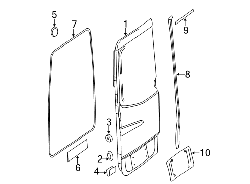 2007 Dodge Sprinter 3500 Rear Loading Door - Door & Components Diagram