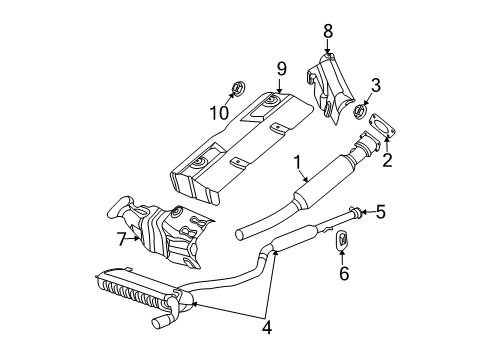 2009 Dodge Caliber Exhaust Components Diagram