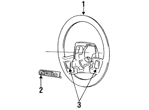 1993 Jeep Grand Wagoneer Steering Wheel & Trim Diagram