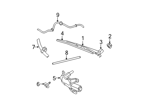 2005 Chrysler Pacifica Lift Gate - Wiper & Washer Components Diagram