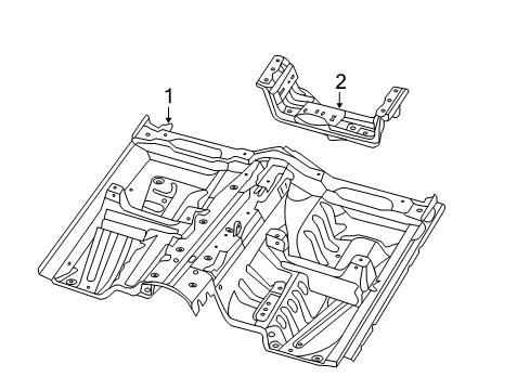 2019 Jeep Grand Cherokee Pillars, Rocker & Floor - Floor & Rails Diagram