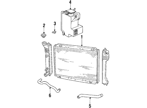 1984 Dodge Aries Radiator & Components Diagram