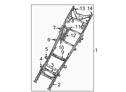 2008 Dodge Durango Frame & Components Diagram
