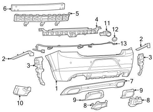 2022 Dodge Charger Bumper & Components - Rear Diagram