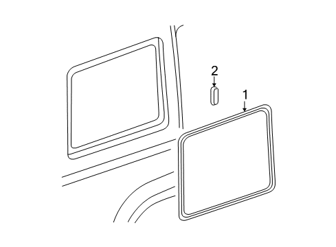 2009 Jeep Commander Quarter Panel - Glass & Hardware Diagram
