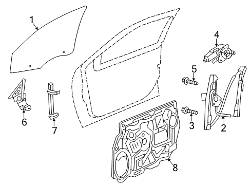 2011 Chrysler 200 Door - Glass & Hardware Diagram