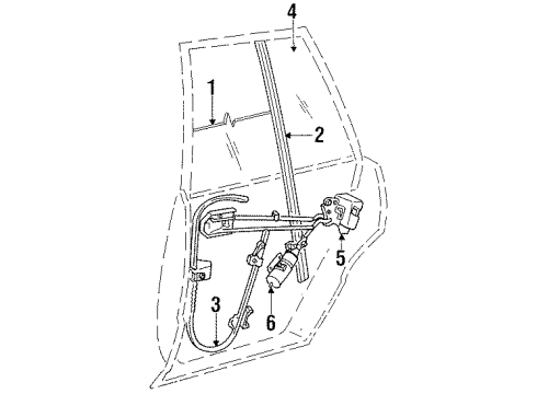 1988 Chrysler Town & Country Door & Components Diagram