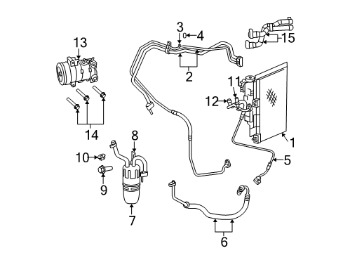 2010 Chrysler Sebring A/C Condenser, Compressor & Lines Diagram