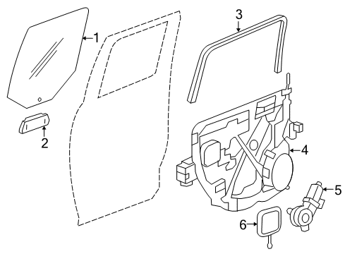 2024 Ram 1500 Classic Glass - Rear Door Diagram
