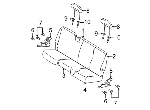 2003 Dodge Ram 2500 Rear Seat Components Diagram