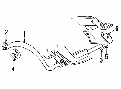 1993 Dodge Dakota Stabilizer Bar & Components - Front Diagram