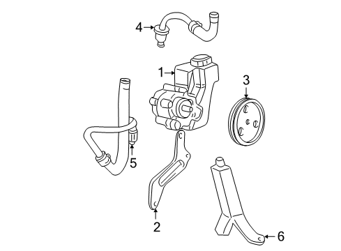 2000 Jeep Grand Cherokee P/S Pump & Hoses, Steering Gear & Linkage Diagram