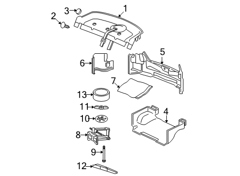 2003 Chrysler Sebring Interior Trim - Rear Body Diagram
