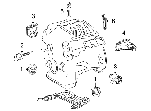 2004 Chrysler Crossfire Engine & Trans Mounting Diagram