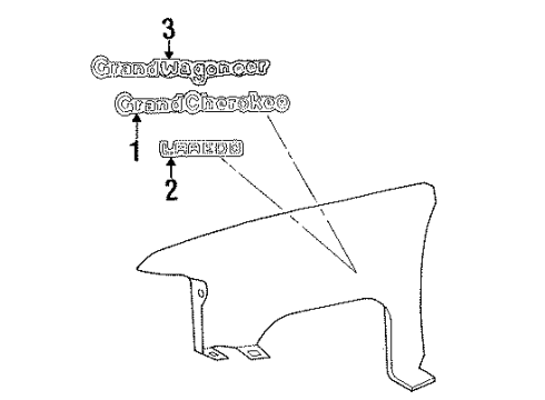 1993 Jeep Grand Wagoneer Exterior Trim - Fender Diagram