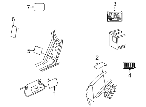 2010 Dodge Viper Information Labels Diagram