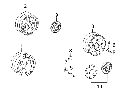 2004 Dodge Sprinter 3500 Wheels, Covers & Trim Diagram