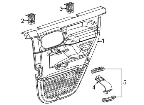2025 Jeep Wrangler Interior Trim - Rear Door Diagram
