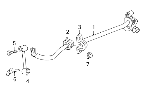 2009 Jeep Liberty Stabilizer Bar & Components - Front Diagram