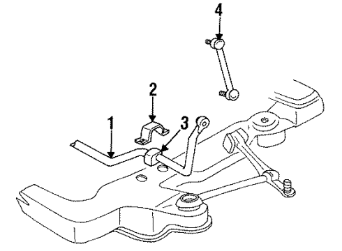 1995 Dodge Intrepid Stabilizer Bar & Components - Front Diagram
