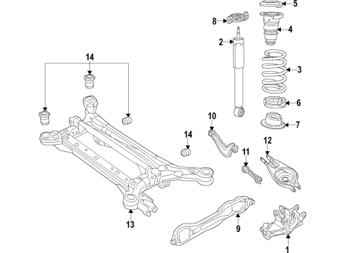 2020 Chrysler Voyager Rear Suspension, Lower Control Arm, Ride Control, Stabilizer Bar, Suspension Components Diagram