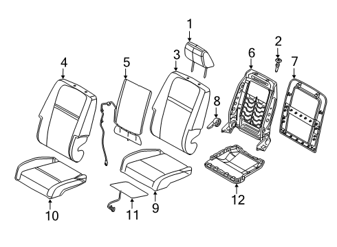 2019 Dodge Journey Driver Seat Components Diagram