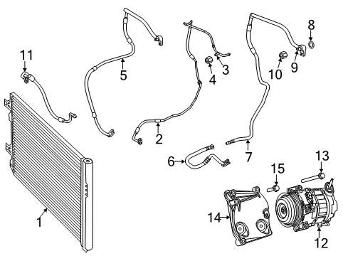 2019 Ram ProMaster 1500 A/C Condenser, Compressor & Lines Diagram