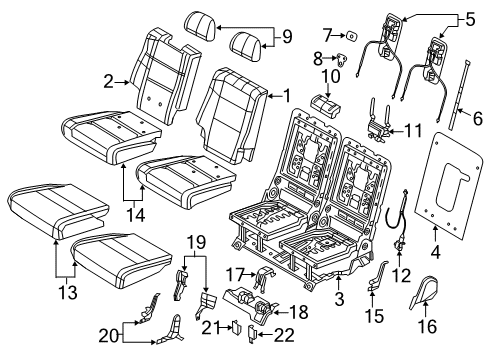 2017 Dodge Durango Rear Seat Components Diagram