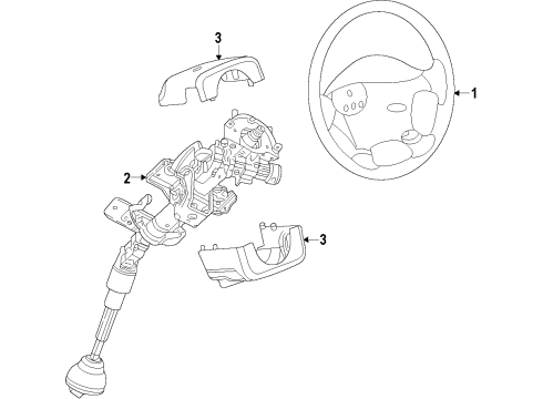 2011 Dodge Avenger Steering Column, Steering Wheel & Trim Diagram
