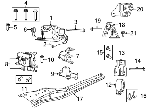 2017 Jeep Patriot Engine & Trans Mounting Diagram