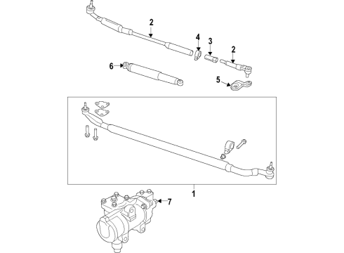 2022 Ram 3500 P/S Pump & Hoses, Steering Gear & Linkage Diagram
