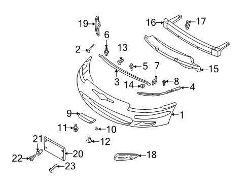 2001 Chrysler Sebring Front Bumper Diagram