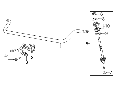 2022 Ram 2500 Stabilizer Bar & Components - Front Diagram